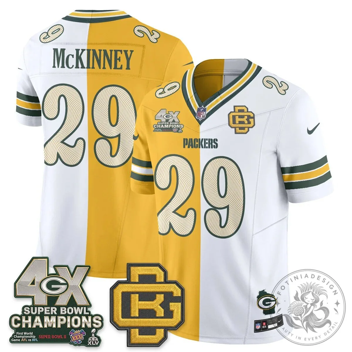 Jordan Love Number 10 Split Edition Football Jersey - Green Bay Packers 38 Jordan Love Number 10 Split Edition Football Jersey - Green Bay Packers