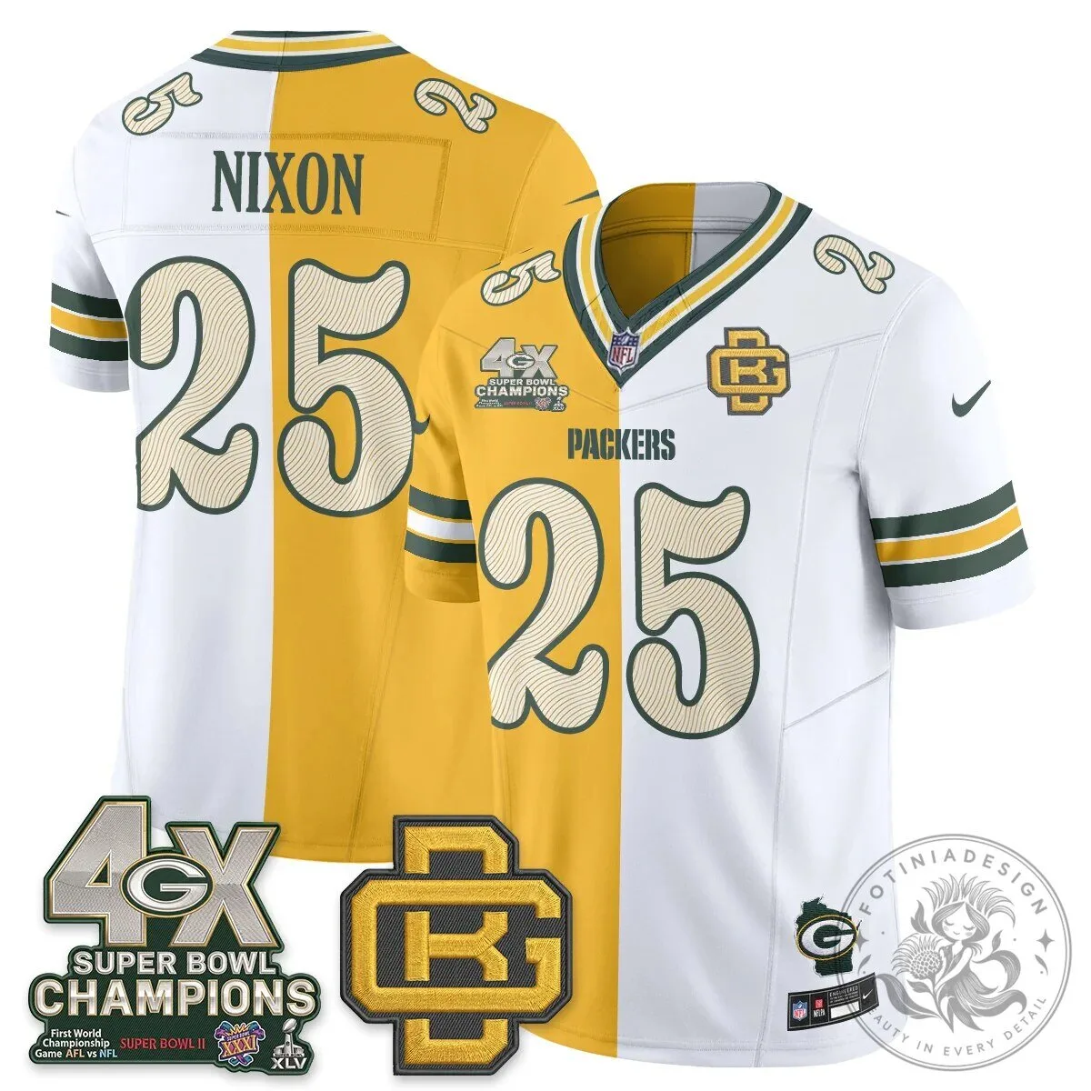 Jordan Love Number 10 Split Edition Football Jersey - Green Bay Packers 41 Jordan Love Number 10 Split Edition Football Jersey - Green Bay Packers