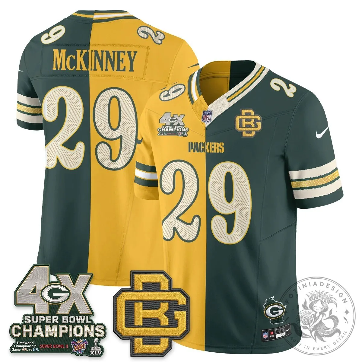 Jordan Love Number 10 Split Edition Football Jersey - Green Bay Packers 48 Jordan Love Number 10 Split Edition Football Jersey - Green Bay Packers