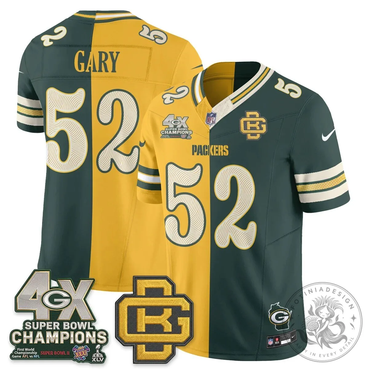 Jordan Love Number 10 Split Edition Football Jersey - Green Bay Packers 49 Jordan Love Number 10 Split Edition Football Jersey - Green Bay Packers