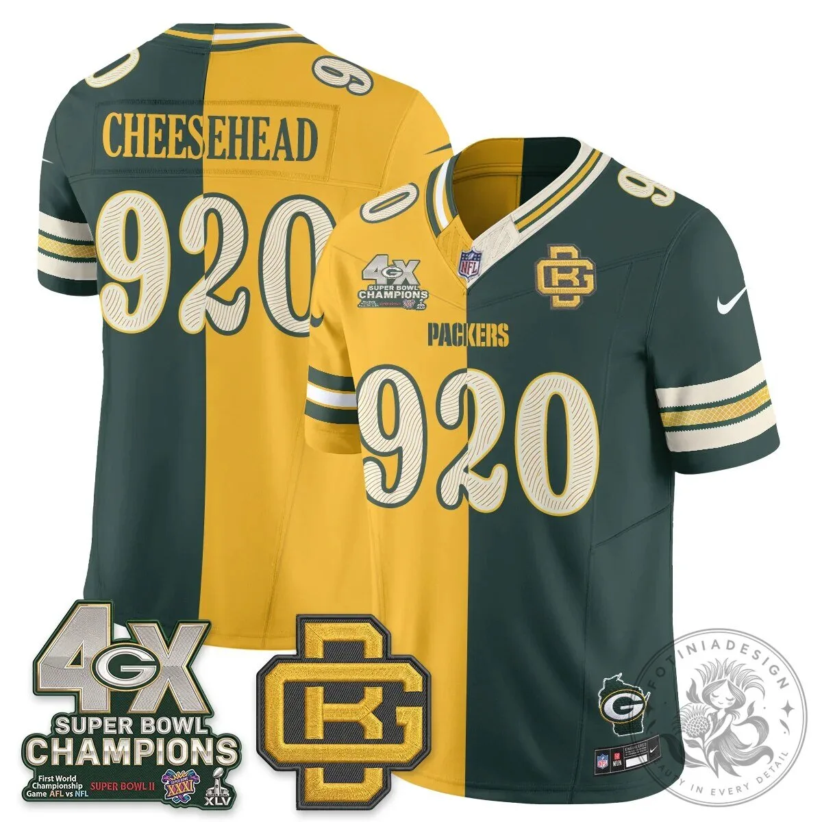Jordan Love Number 10 Split Edition Football Jersey - Green Bay Packers 53 Jordan Love Number 10 Split Edition Football Jersey - Green Bay Packers