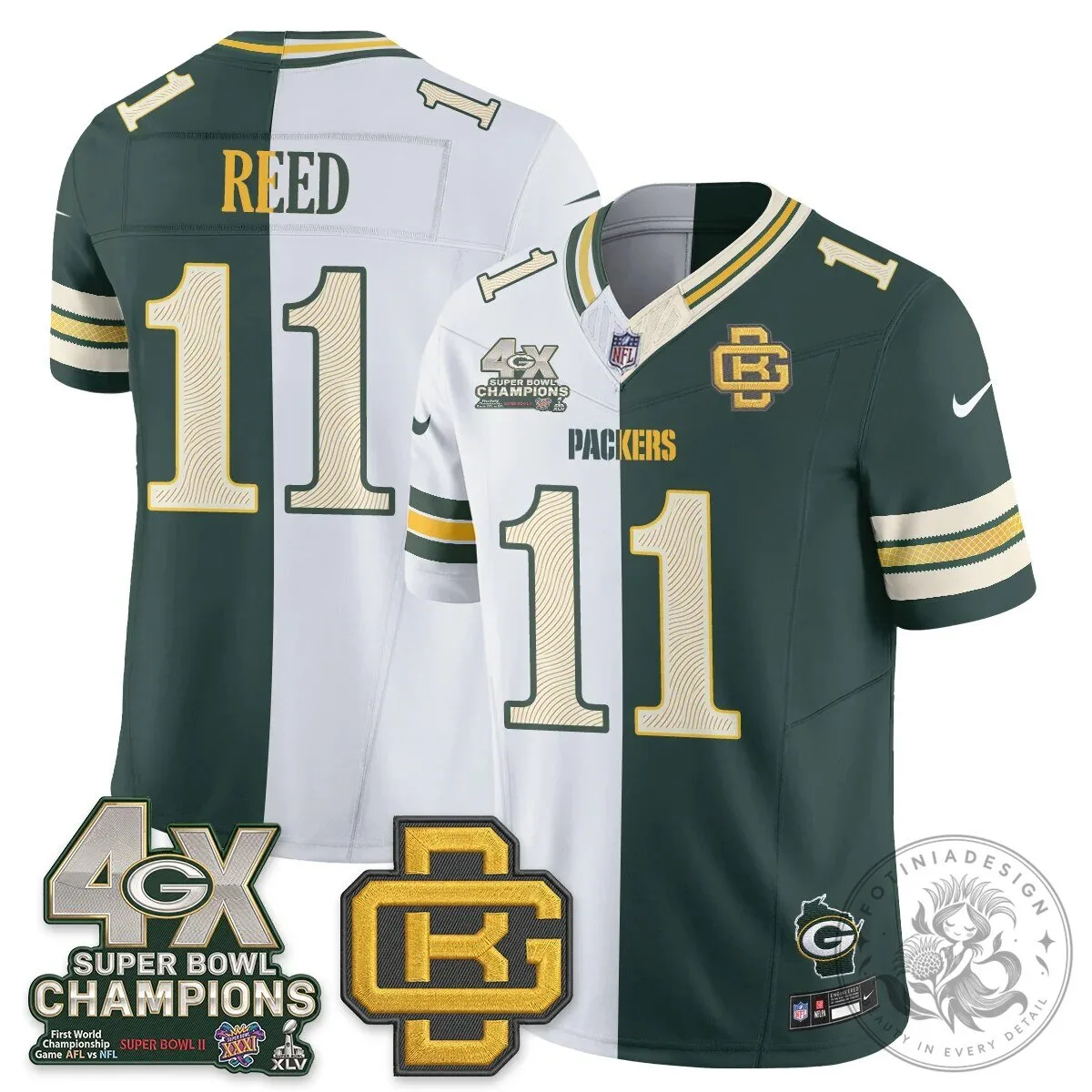 Jordan Love Number 10 Split Edition Football Jersey - Green Bay Packers 56 Jordan Love Number 10 Split Edition Football Jersey - Green Bay Packers