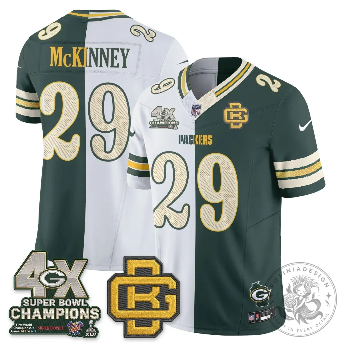 Jordan Love Number 10 Split Edition Football Jersey - Green Bay Packers 58 Jordan Love Number 10 Split Edition Football Jersey - Green Bay Packers