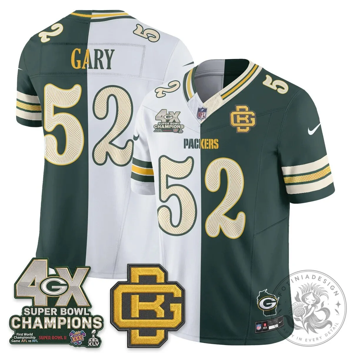 Jordan Love Number 10 Split Edition Football Jersey - Green Bay Packers 59 Jordan Love Number 10 Split Edition Football Jersey - Green Bay Packers