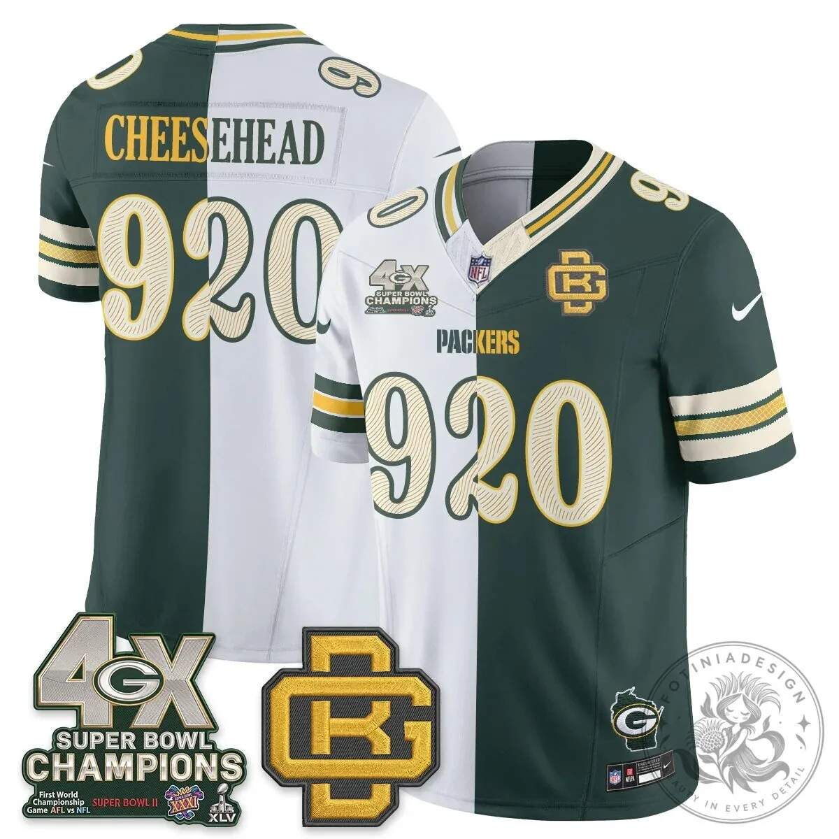 Jordan Love Number 10 Split Edition Football Jersey - Green Bay Packers 63 Jordan Love Number 10 Split Edition Football Jersey - Green Bay Packers