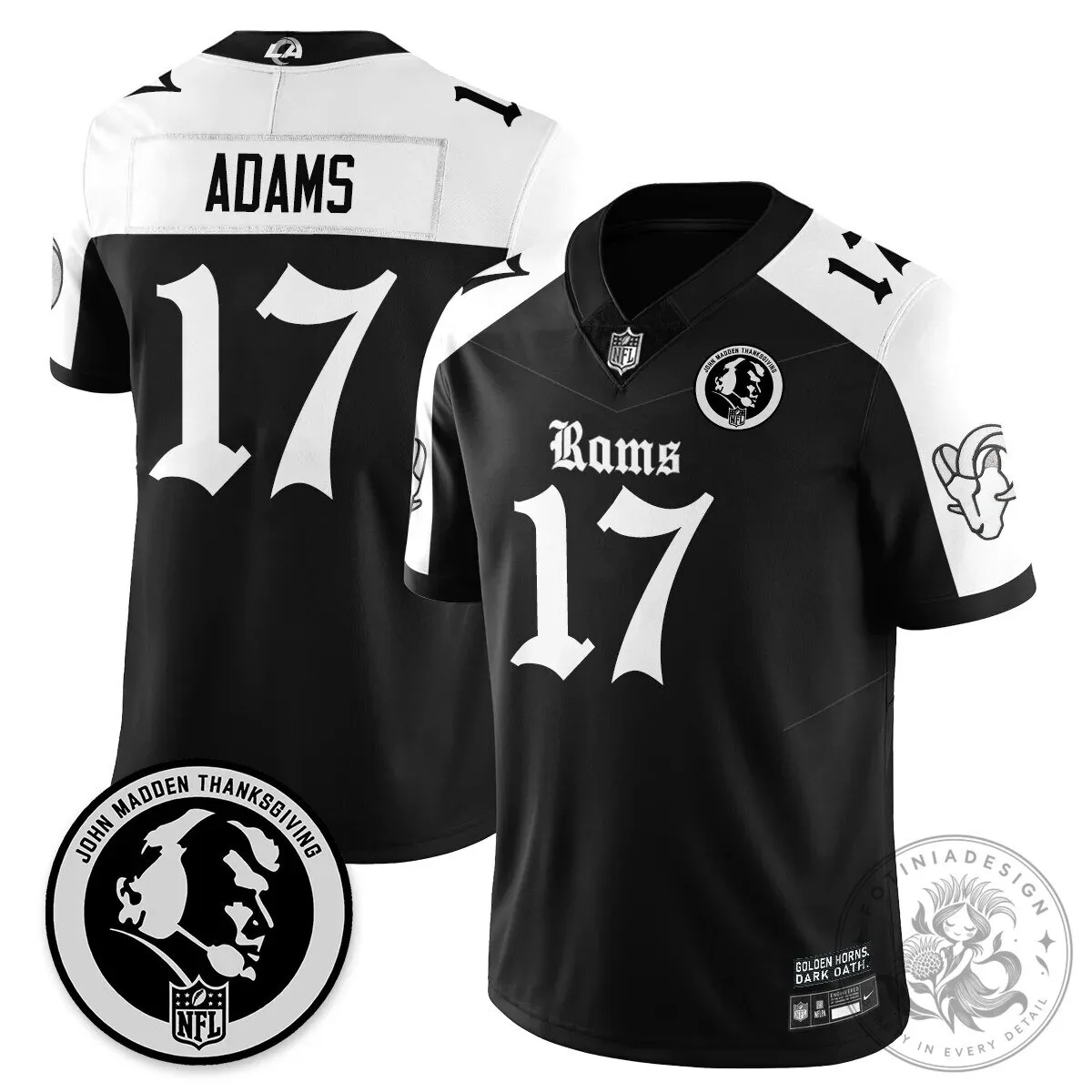 John Madden Thanksgiving Los Angeles Rams Puka Nacua Number 12 Football Jersey 32 John Madden Thanksgiving Los Angeles Rams Puka Nacua Number 12 Football Jersey