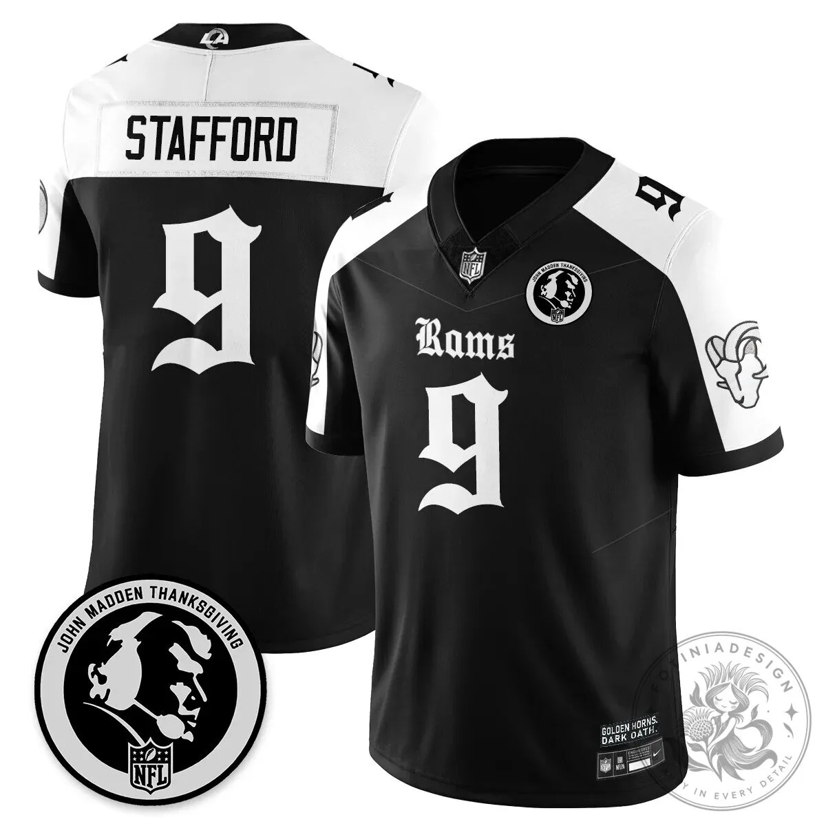 John Madden Thanksgiving Los Angeles Rams Puka Nacua Number 12 Football Jersey 36 John Madden Thanksgiving Los Angeles Rams Puka Nacua Number 12 Football Jersey