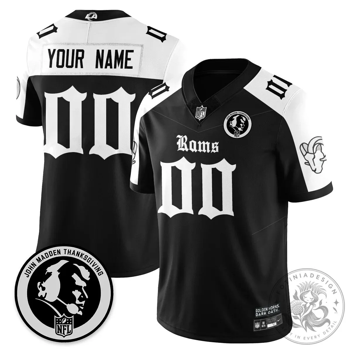 John Madden Thanksgiving Los Angeles Rams Puka Nacua Number 12 Football Jersey 39 John Madden Thanksgiving Los Angeles Rams Puka Nacua Number 12 Football Jersey