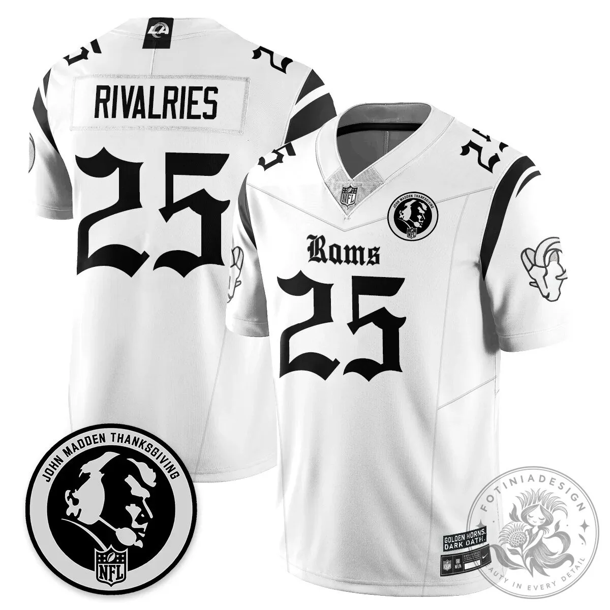 John Madden Thanksgiving Los Angeles Rams Puka Nacua Number 12 Football Jersey 53 John Madden Thanksgiving Los Angeles Rams Puka Nacua Number 12 Football Jersey