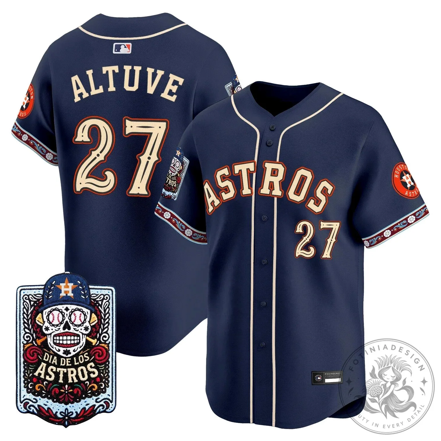 Jose Altuve Dia de los Muertos Baseball Jersey for Houston Astros Fans