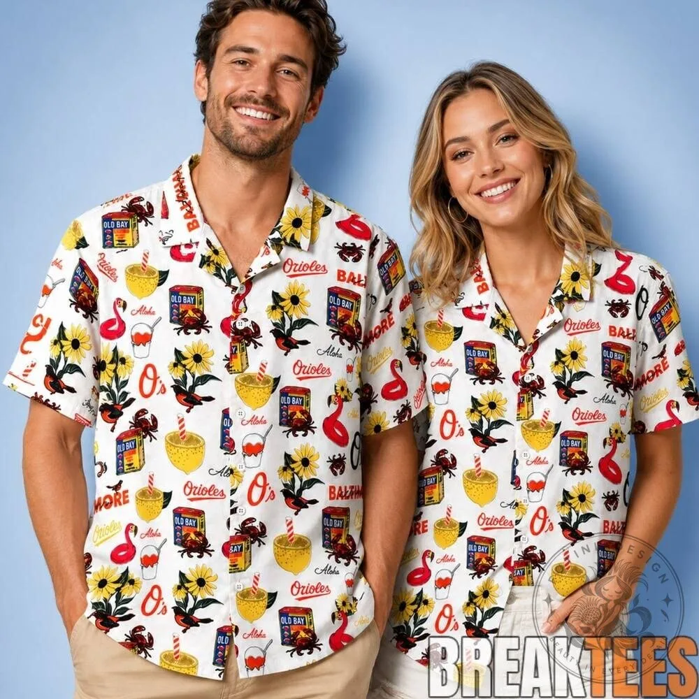 Baltimore Orioles Birdland Old Bay Crab Hawaiian Shirt