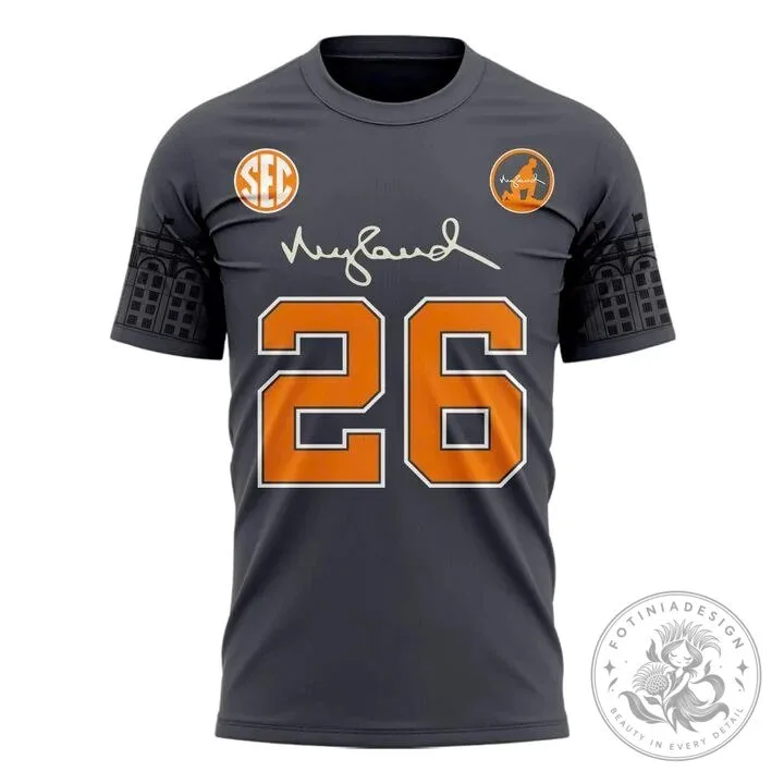 Tennessee Football Neyland Legacy Number 26 Gray T-Shirt 8 Tennessee Football Neyland Legacy Number 26 Gray T-Shirt