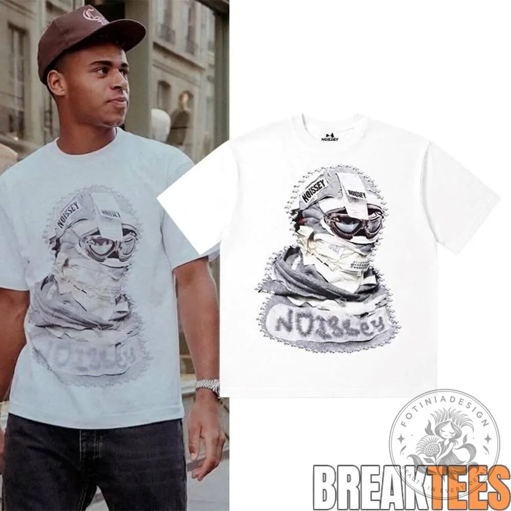 Noissey Shattered Collage Masked Skull Graphic Print Short Sleeve T-Shirt 3 Noissey Shattered Collage Masked Skull Graphic Print Short Sleeve T-Shirt