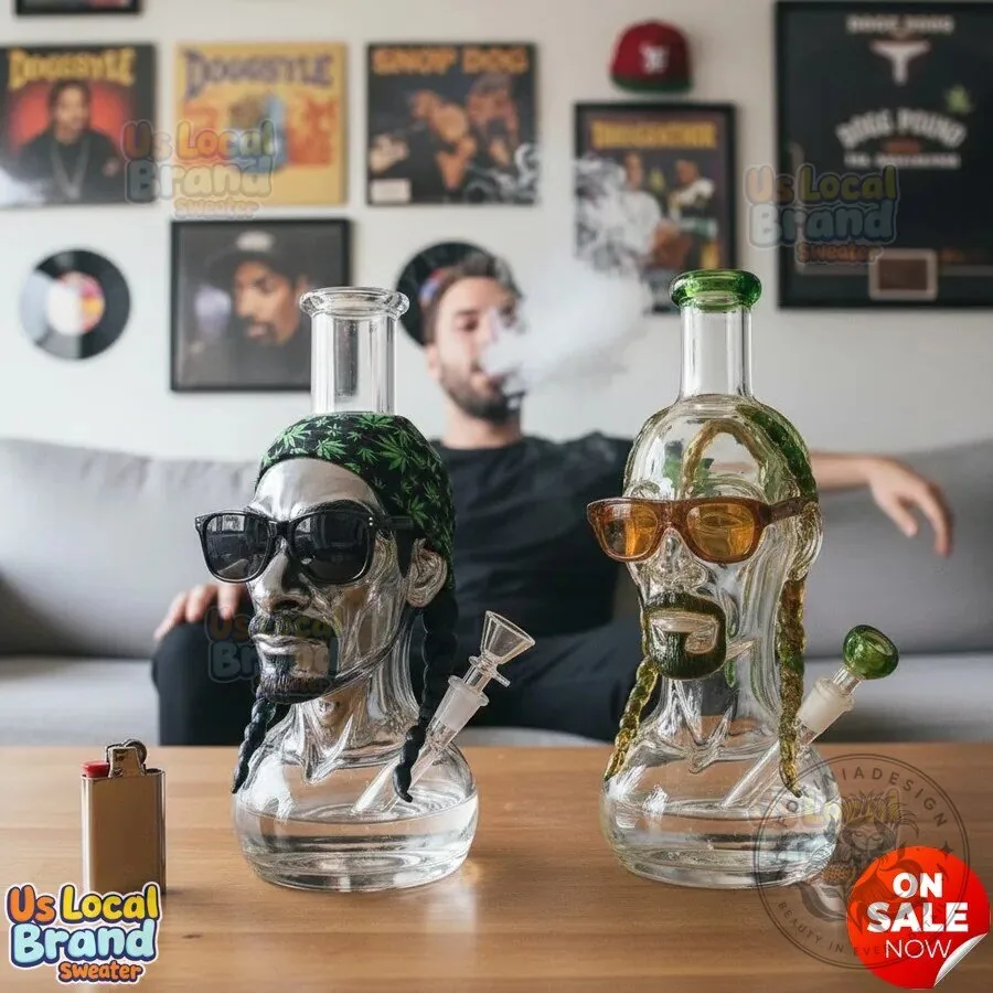 Snoop Dogg Rapper Head Glass Water Pipe Smoking Bong