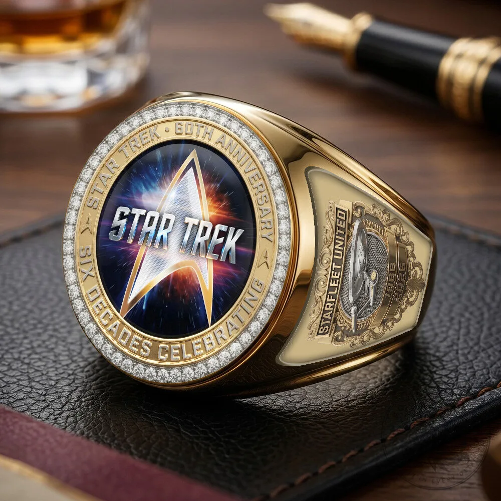 Star Trek 60th Anniversary Celebrating Six Decades Gold Plated Ring