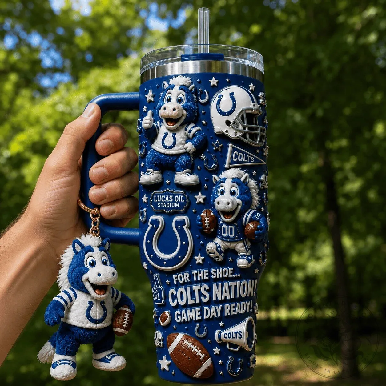 Indianapolis Colts Football Team 40oz Stainless Steel Insulated Tumbler with Handle 8 Indianapolis Colts Football Team 40oz Stainless Steel Insulated Tumbler with Handle