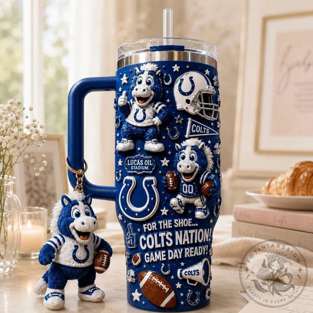Indianapolis Colts Football Team 40oz Stainless Steel Insulated Tumbler with Handle 9 Indianapolis Colts Football Team 40oz Stainless Steel Insulated Tumbler with Handle