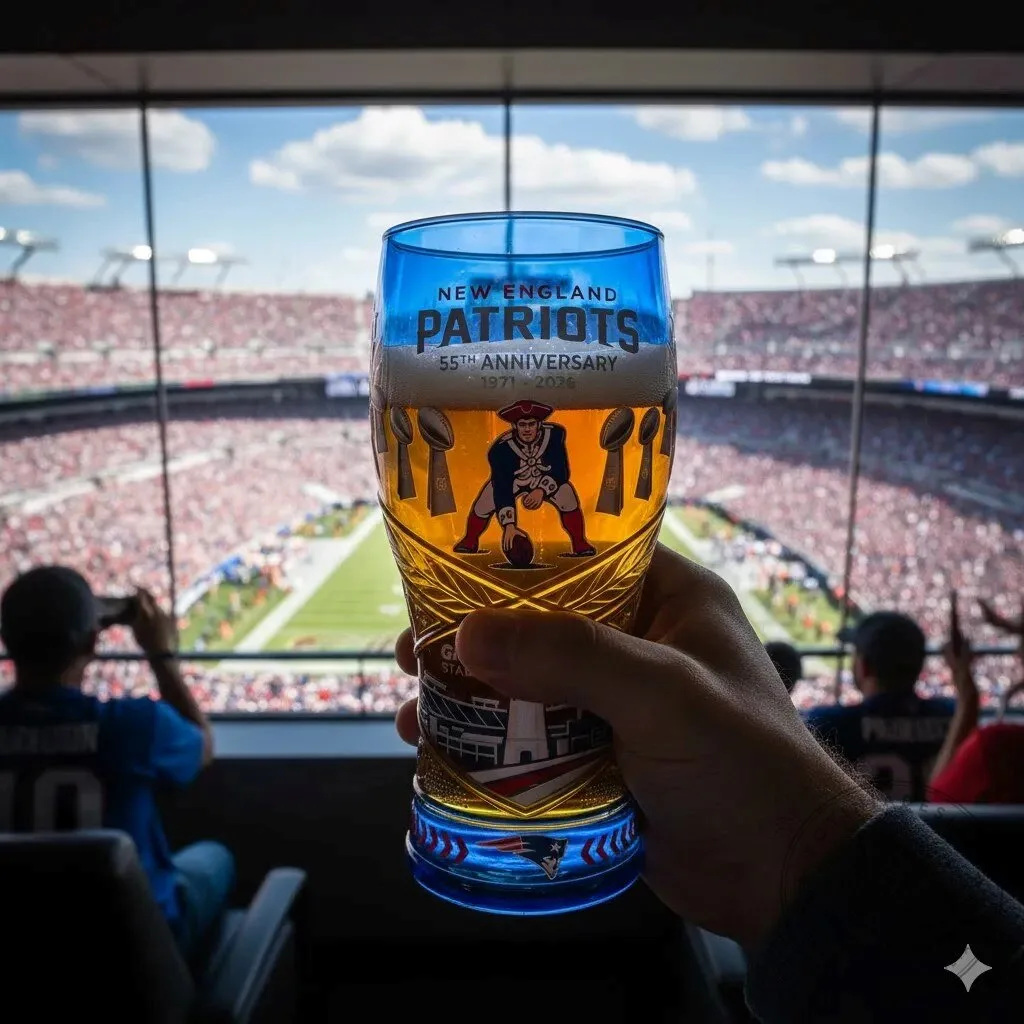 New England Patriots 55th Anniversary Pilsner Pint Glass