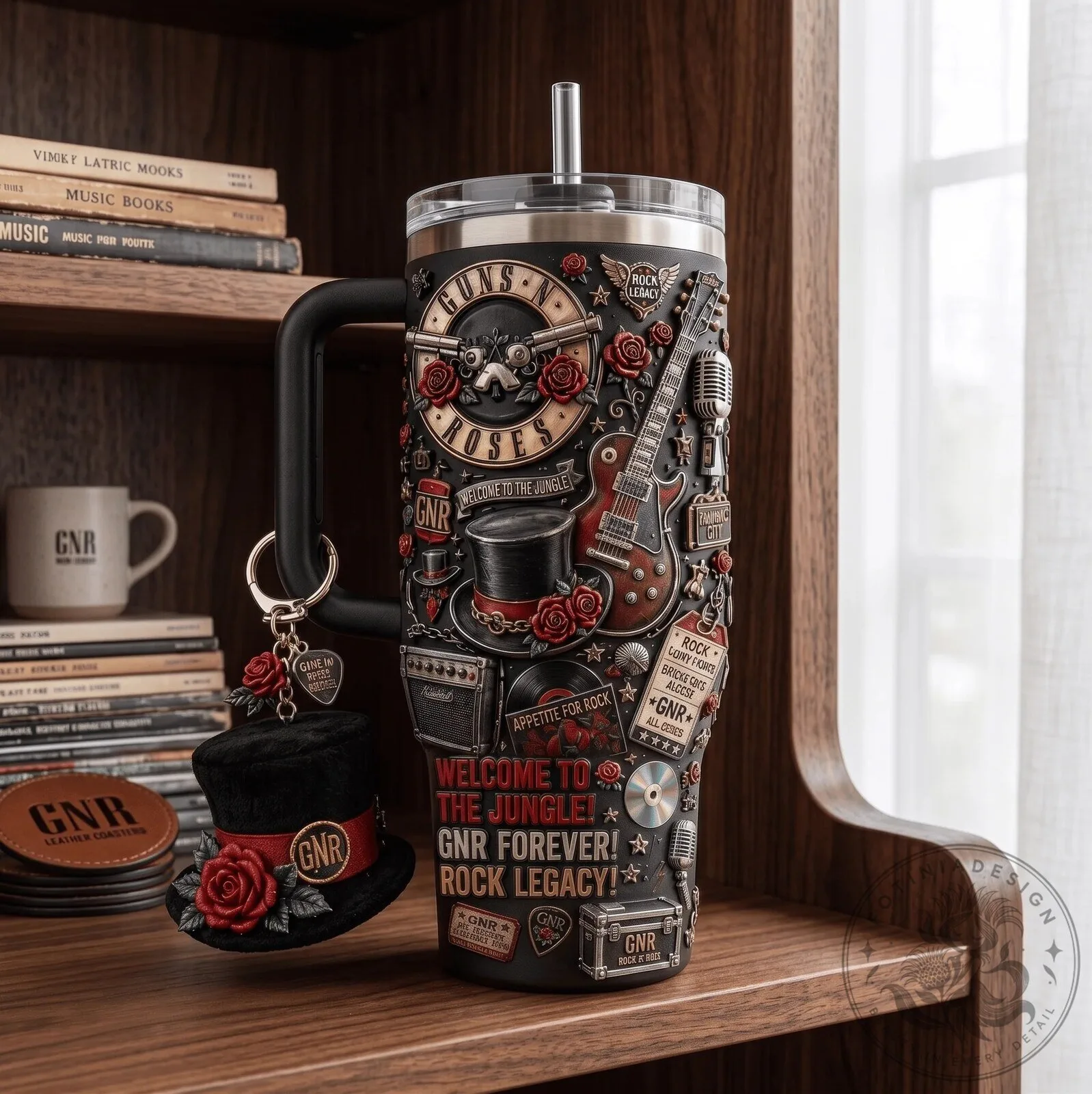 Guns N' Roses Welcome To The Jungle Rock Music Band Tumbler With Handle 9 Guns N