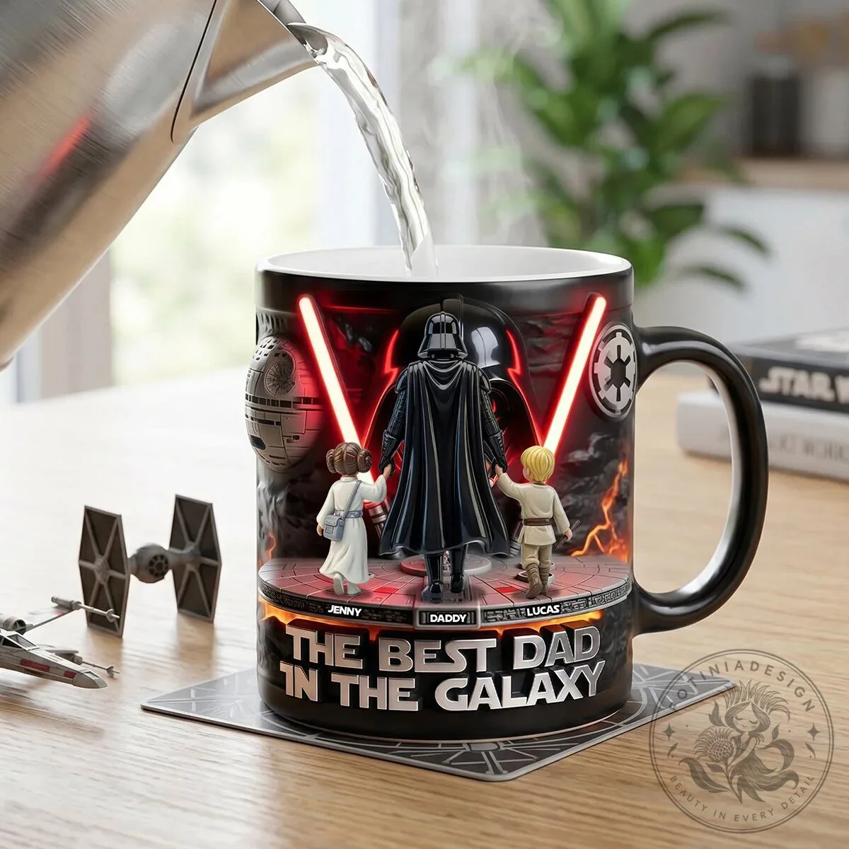 Personalized Coffee Mug for the Best Dad in the Galaxy - Star Wars Darth Vader Design