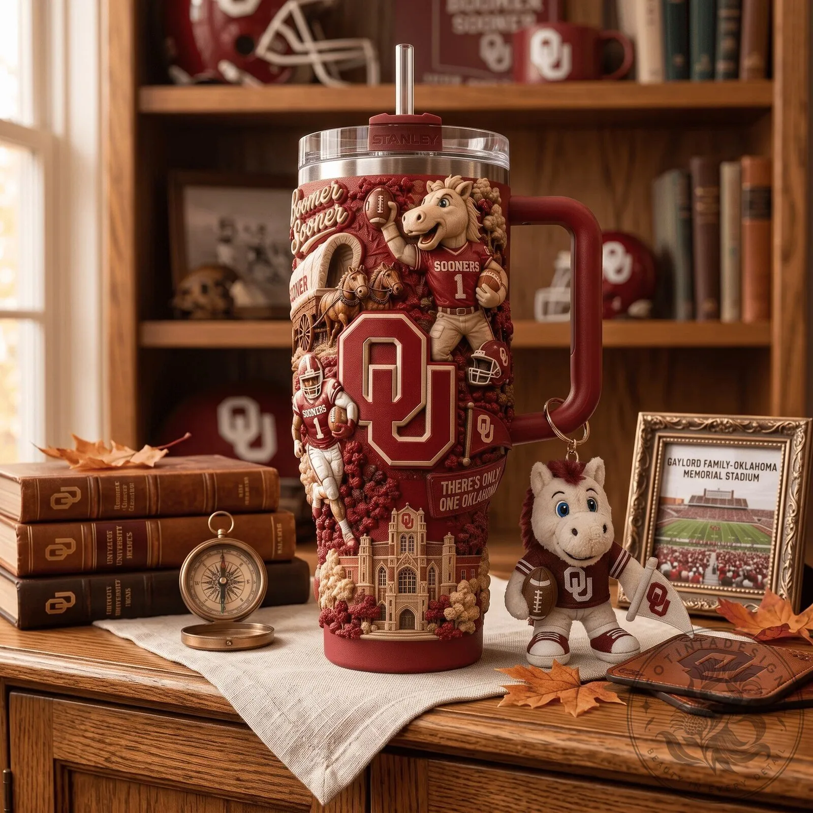Oklahoma Sooners Football Team Boomer Sooner Insulated Tumbler with Handle