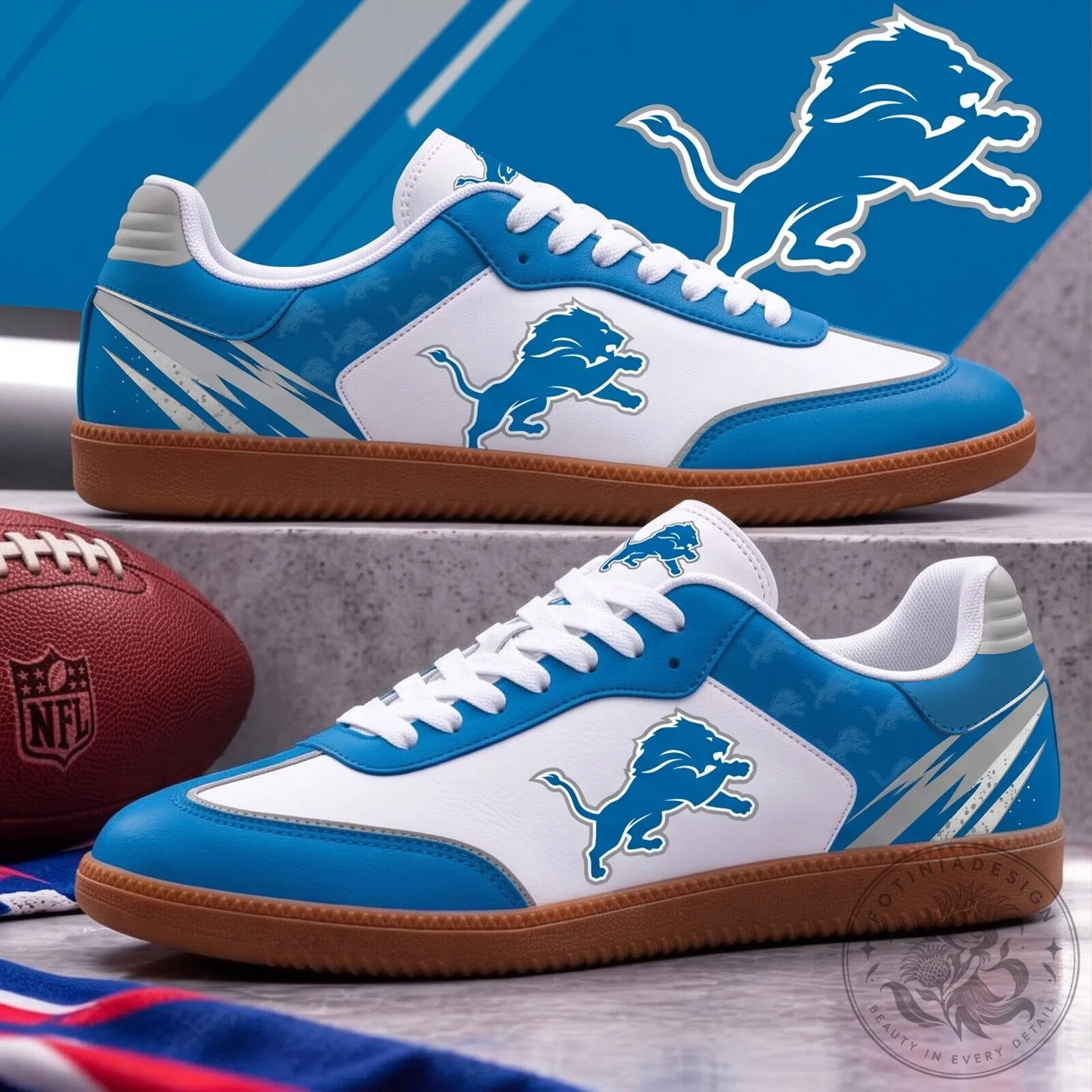 Detroit Lions NFL Game Ready Samba Style Shoes for Men and Women