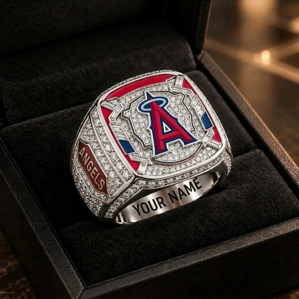 Los Angeles Angels Baseball Team Championship Style Ring with Custom Name Engraving