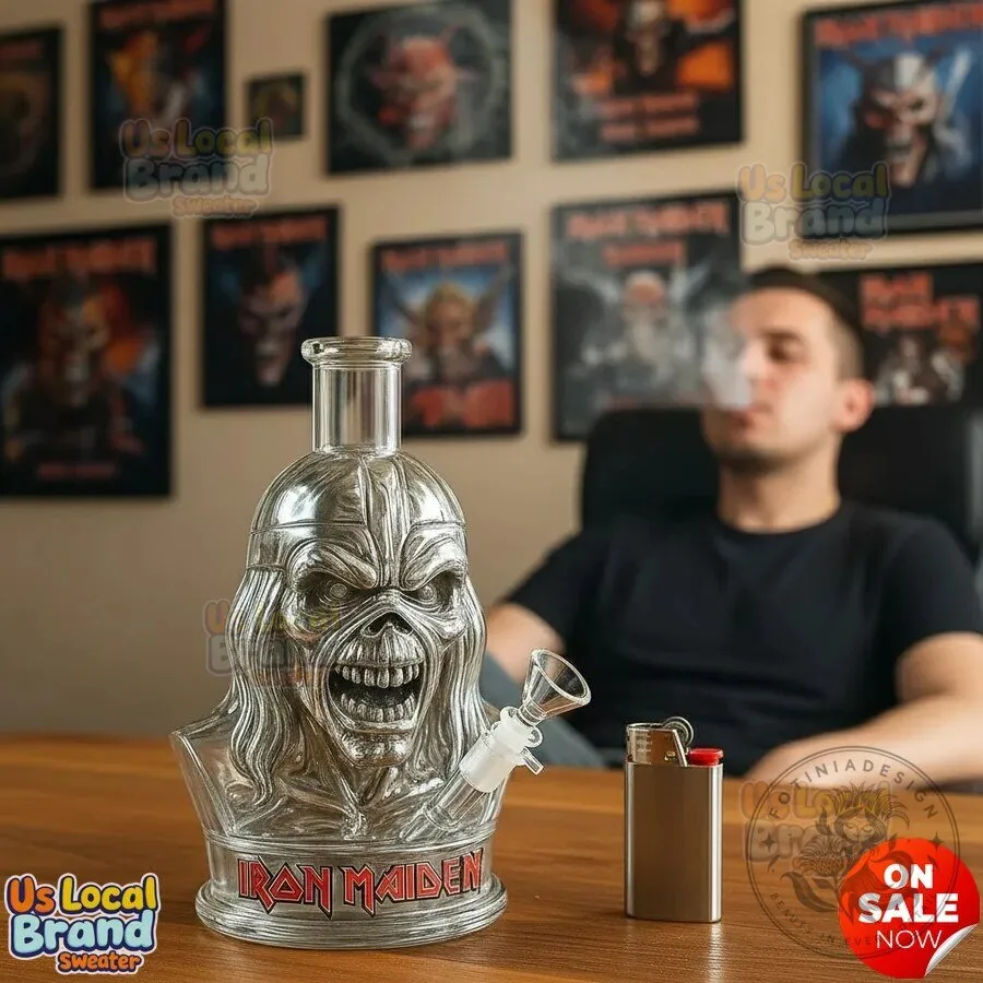 Iron Maiden Eddie The Head Mascot Glass Water Pipe