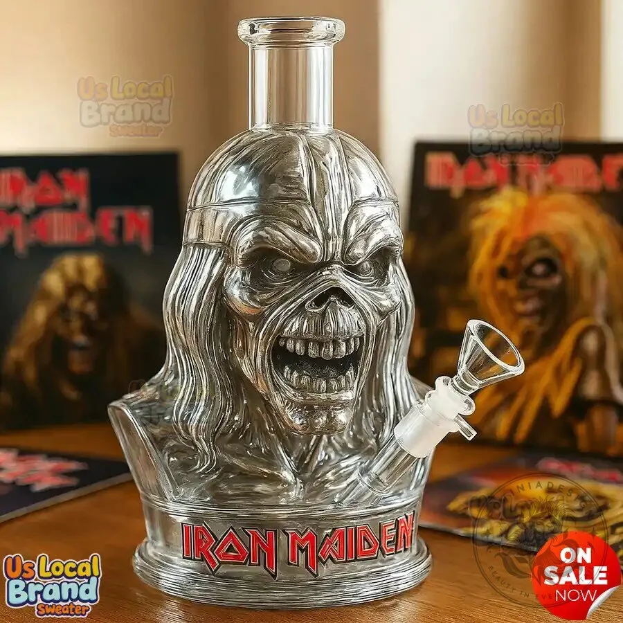 Iron Maiden Eddie The Head Mascot Glass Water Pipe 7 Iron Maiden Eddie The Head Mascot Glass Water Pipe