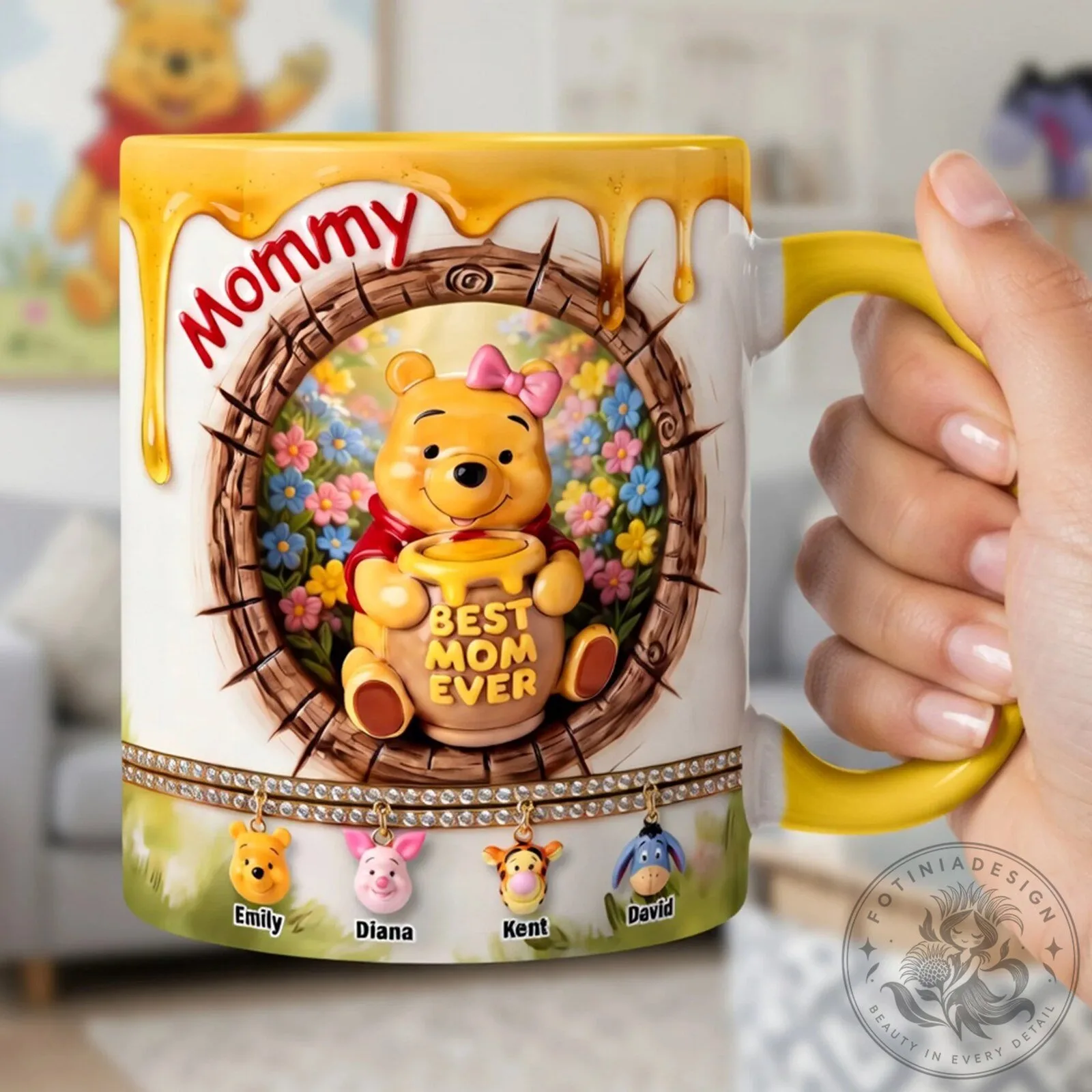 Winnie the Pooh Best Mom Ever Personalized Coffee Mug
