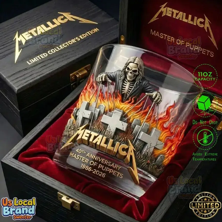 40th Anniversary Whiskey Glass for Metallica's Master of Puppets 7 40th Anniversary Whiskey Glass for Metallica