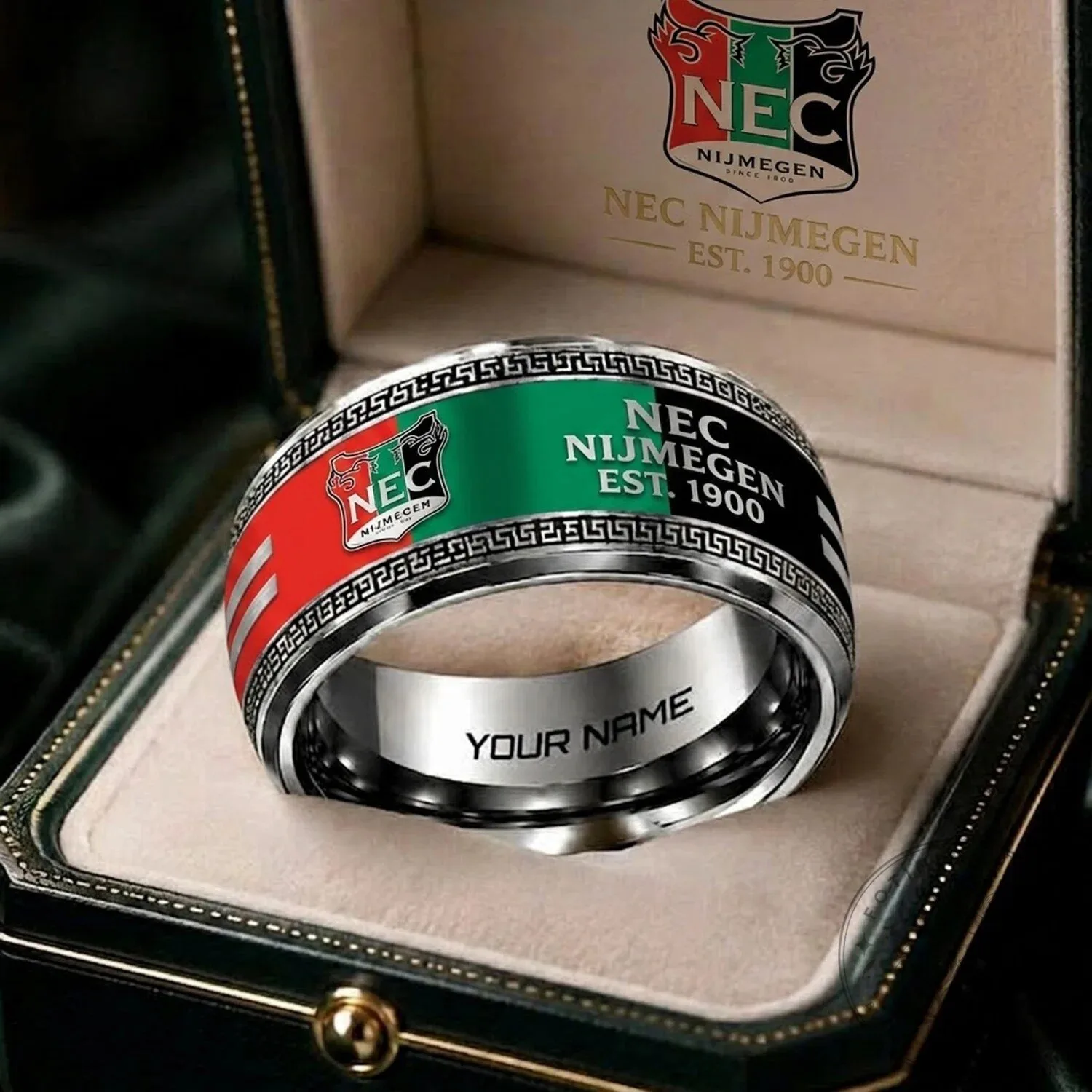 NEC Nijmegen Eredivisie Football Club Team Stainless Steel Ring