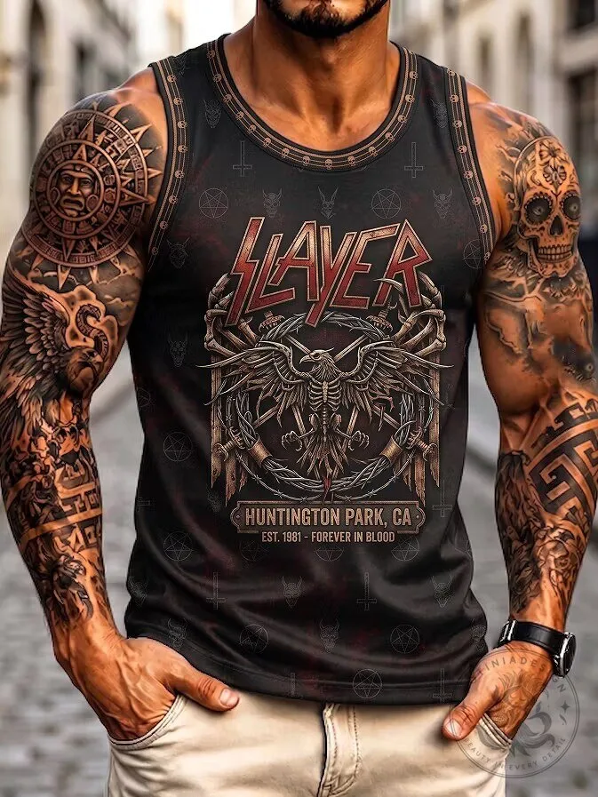 Slayer Thrash Metal Band Huntington Park Forever In Blood Tank Top
