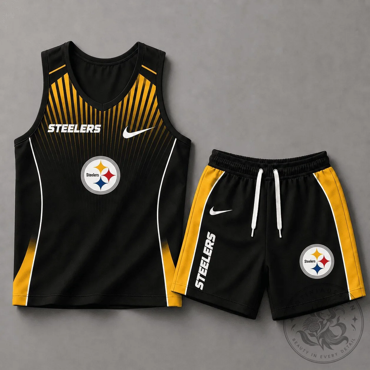 Pittsburgh Steelers National Football League Black Gold Velocity Stripe Tank Top