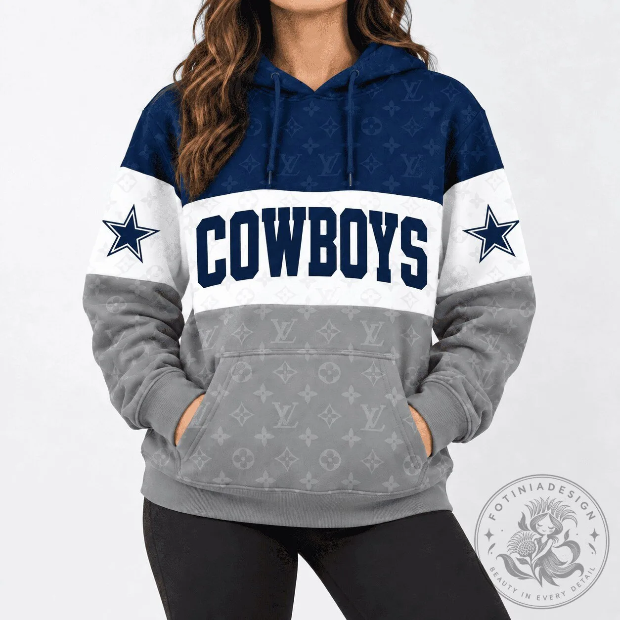 Dallas Cowboys National Football League Team Logo Block Pattern Hoodie
