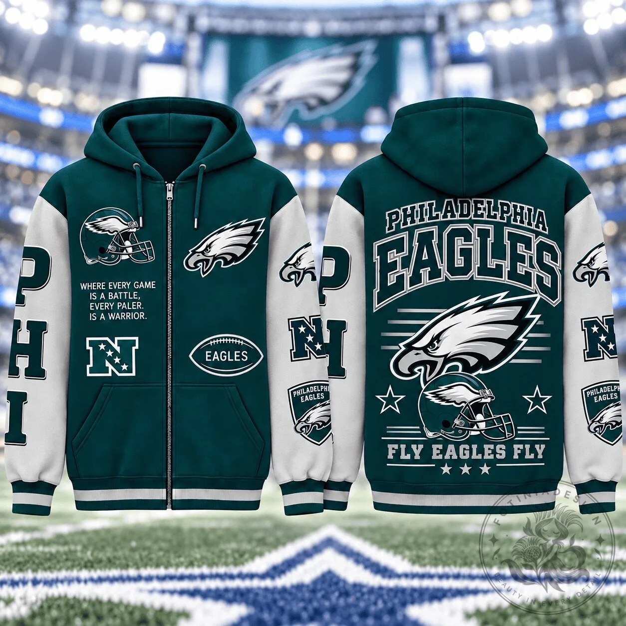 Philadelphia Eagles National Football League Gridiron Heritage Full Zip Hoodie