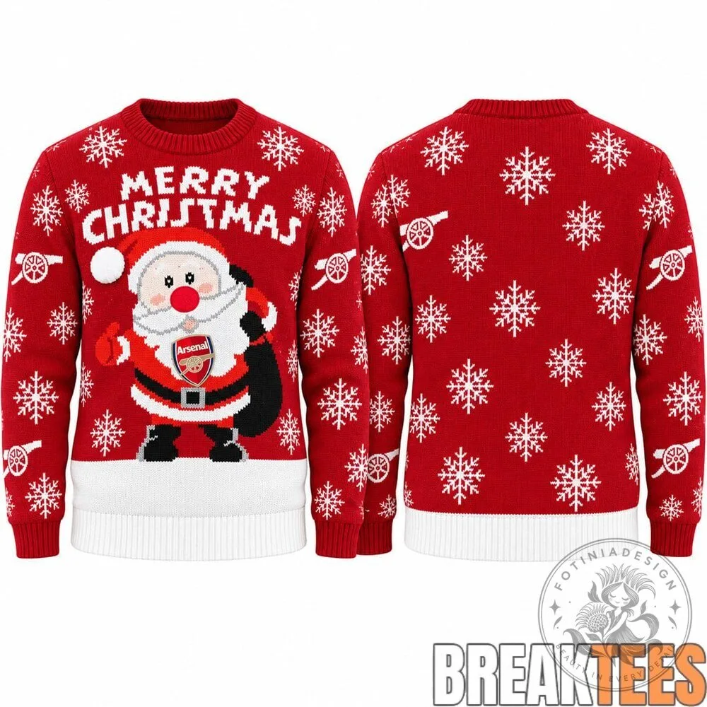 Arsenal Football Club Merry Christmas Santa Claus Red Ugly Sweater