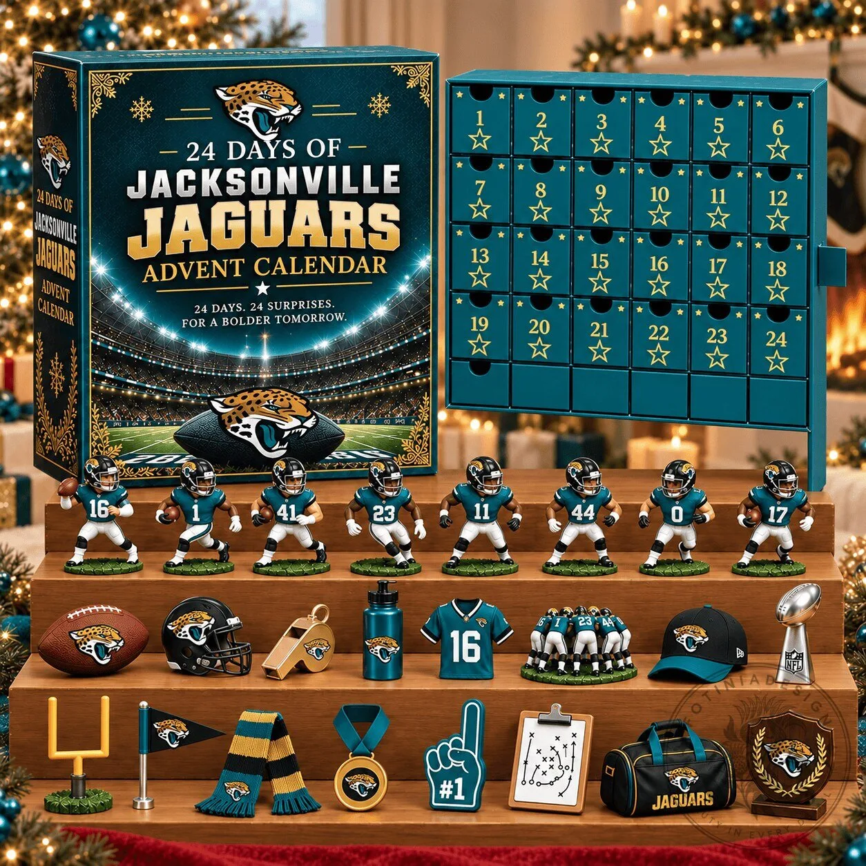 Jacksonville Jaguars NFL Football Team Advent Calendar Gift Box