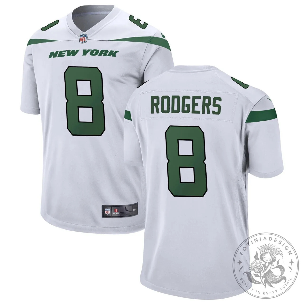 Aaron Rodgers New York Jets White Football Jersey
