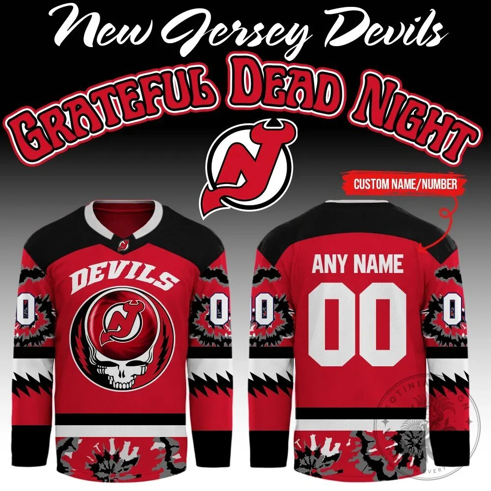 New Jersey Devils Grateful Dead Night Ice Hockey Jersey