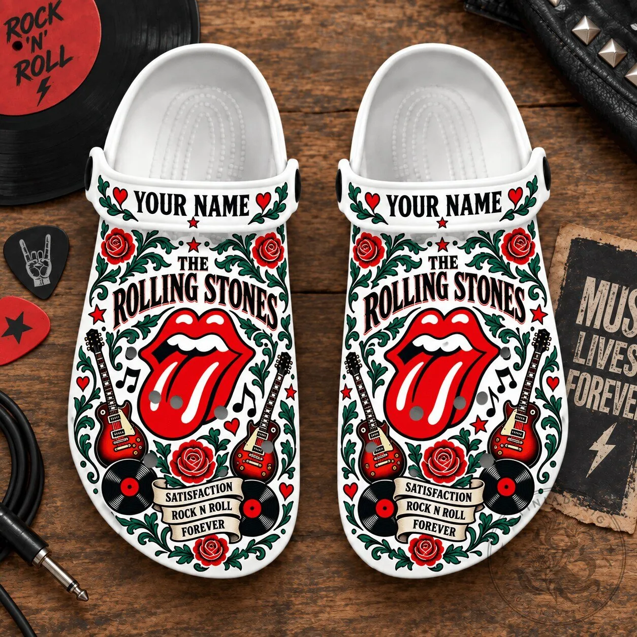 The Rolling Stones Personalized Clogs Shoes for Rock and Roll Fans