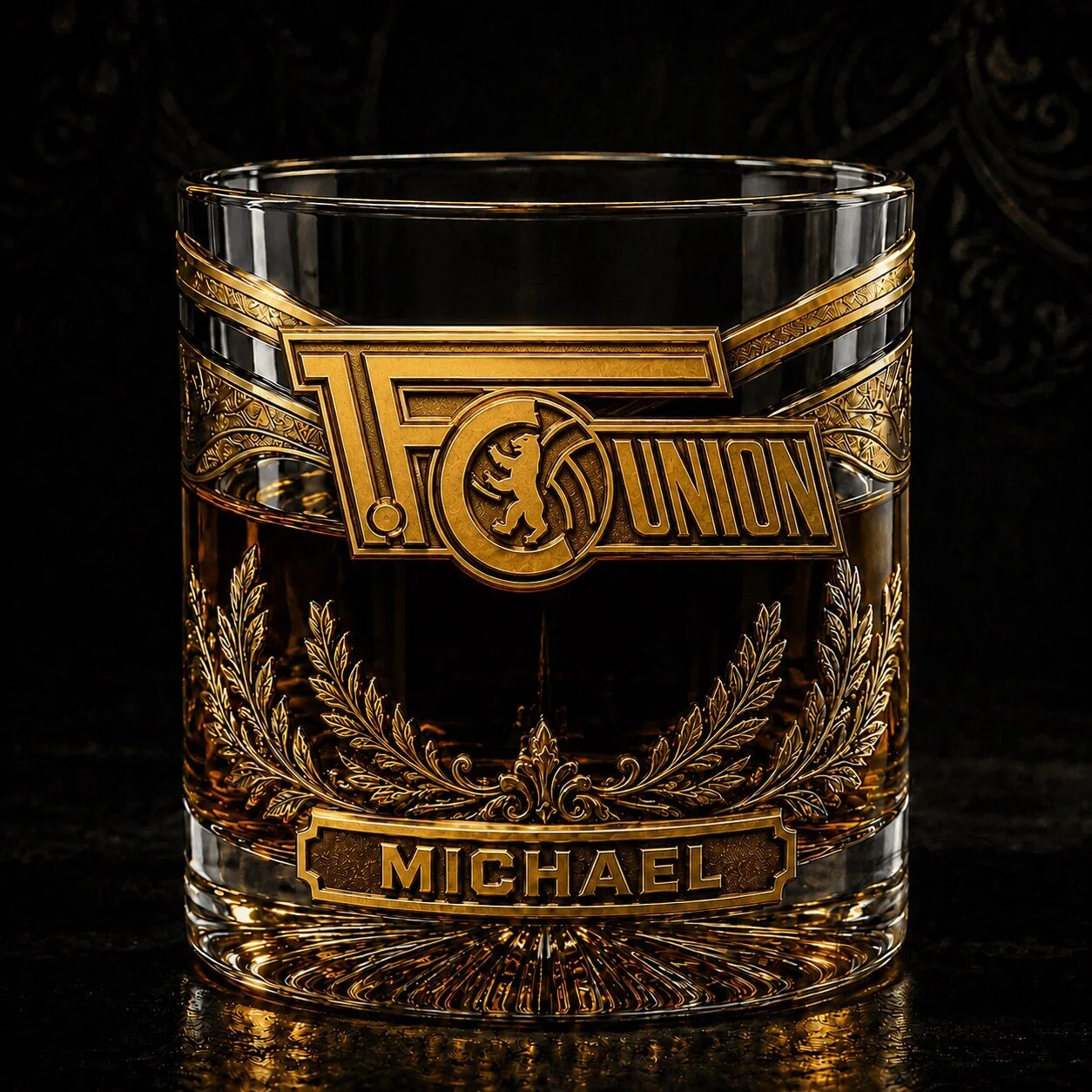 FC Union Berlin Bundesliga Whiskey Glass Custom Name Gift for Football Fan