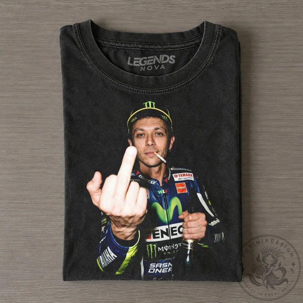 Middle Finger Graphic Tee of Valentino Rossi The Doctor Middle Finger Graphic Tee of Valentino Rossi The Doctor