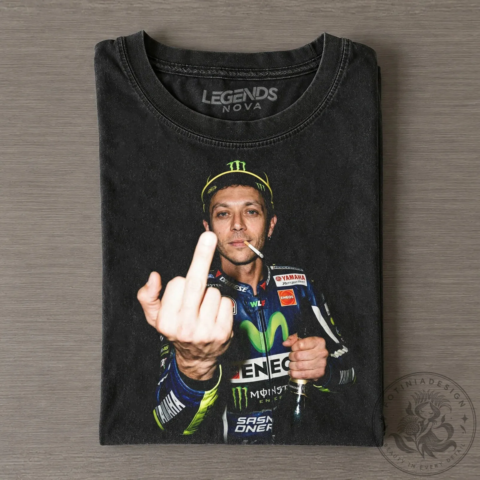 Middle Finger Graphic Tee of Valentino Rossi The Doctor 2 Middle Finger Graphic Tee of Valentino Rossi The Doctor