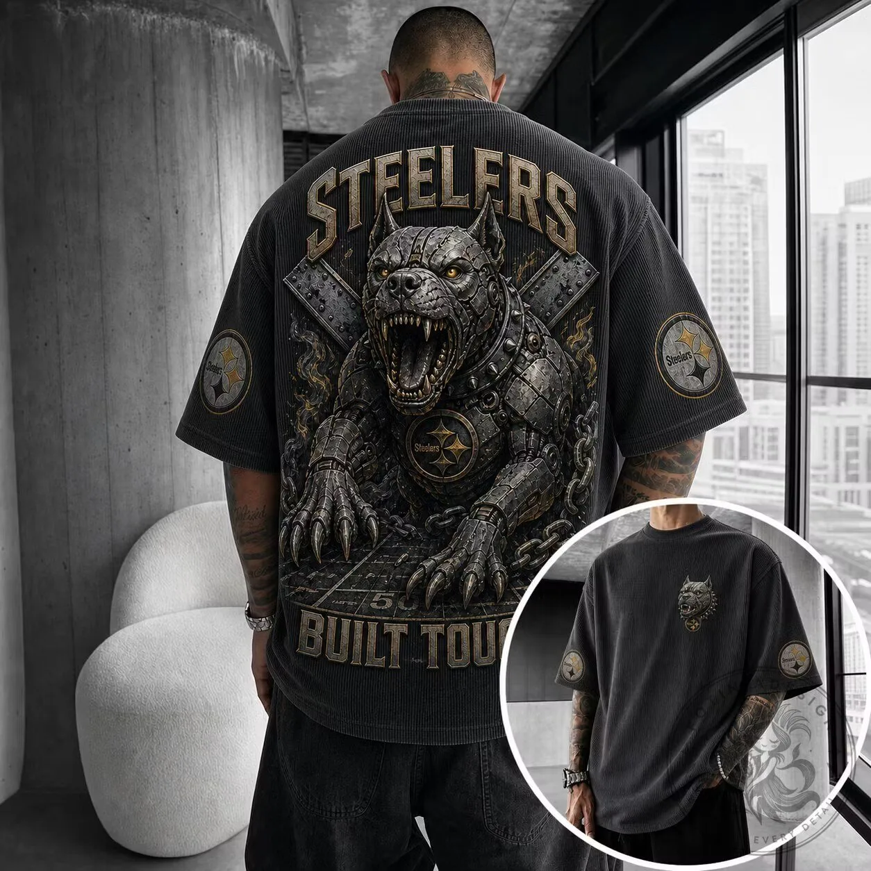 Pittsburgh Football Steelers Built Tough Vintage T-Shirt