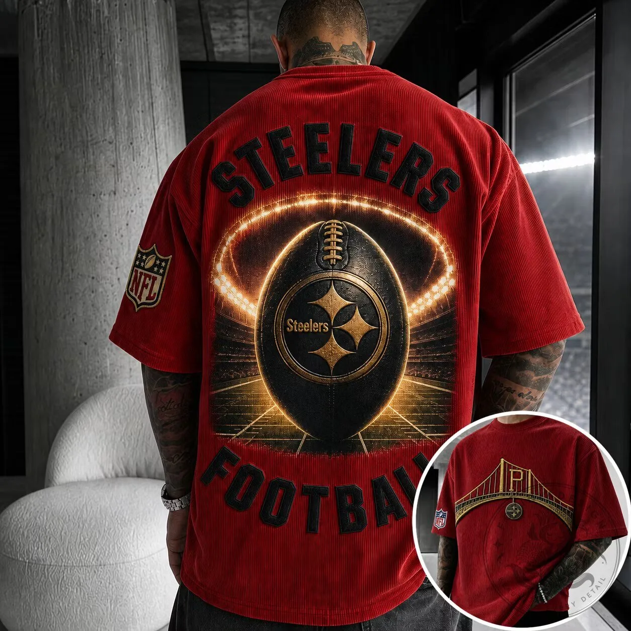 Pittsburgh Football Steelers Vintage Style Red T-Shirt