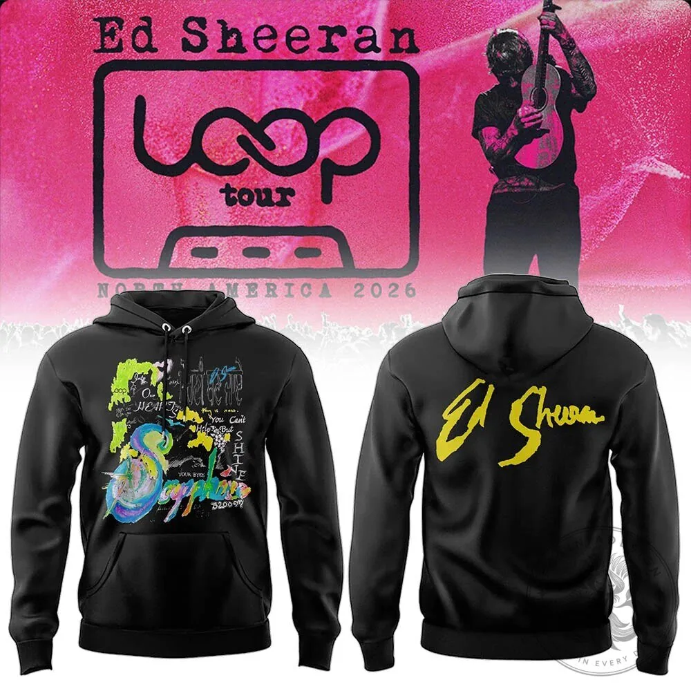 Ed Sheeran Loop Tour North America 2026 Black Concert Hoodie 2 Ed Sheeran Loop Tour North America 2026 Black Concert Hoodie
