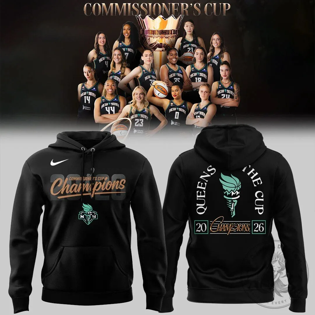2026 Commissioner's Cup Champions Black Hoodie for New York Liberty