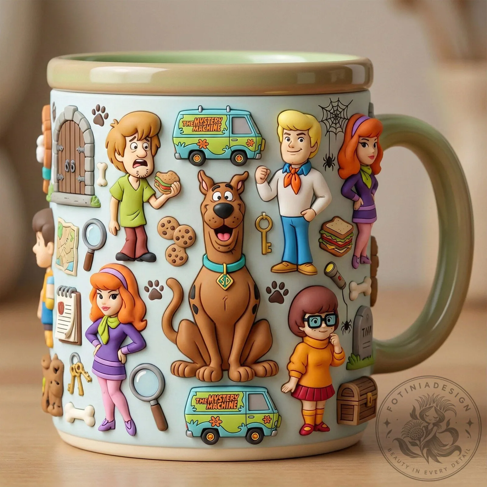 Scooby Doo Mystery Machine Gang Cartoon Characters Coffee Mug 2 Scooby Doo Mystery Machine Gang Cartoon Characters Coffee Mug