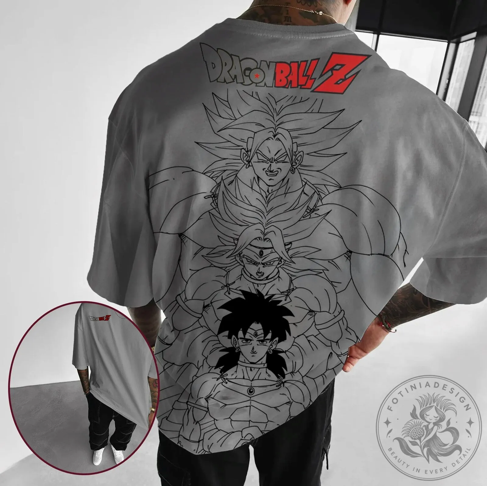 Dragon Ball Z Broly Super Saiyan Evolution Oversized Graphic T-Shirt